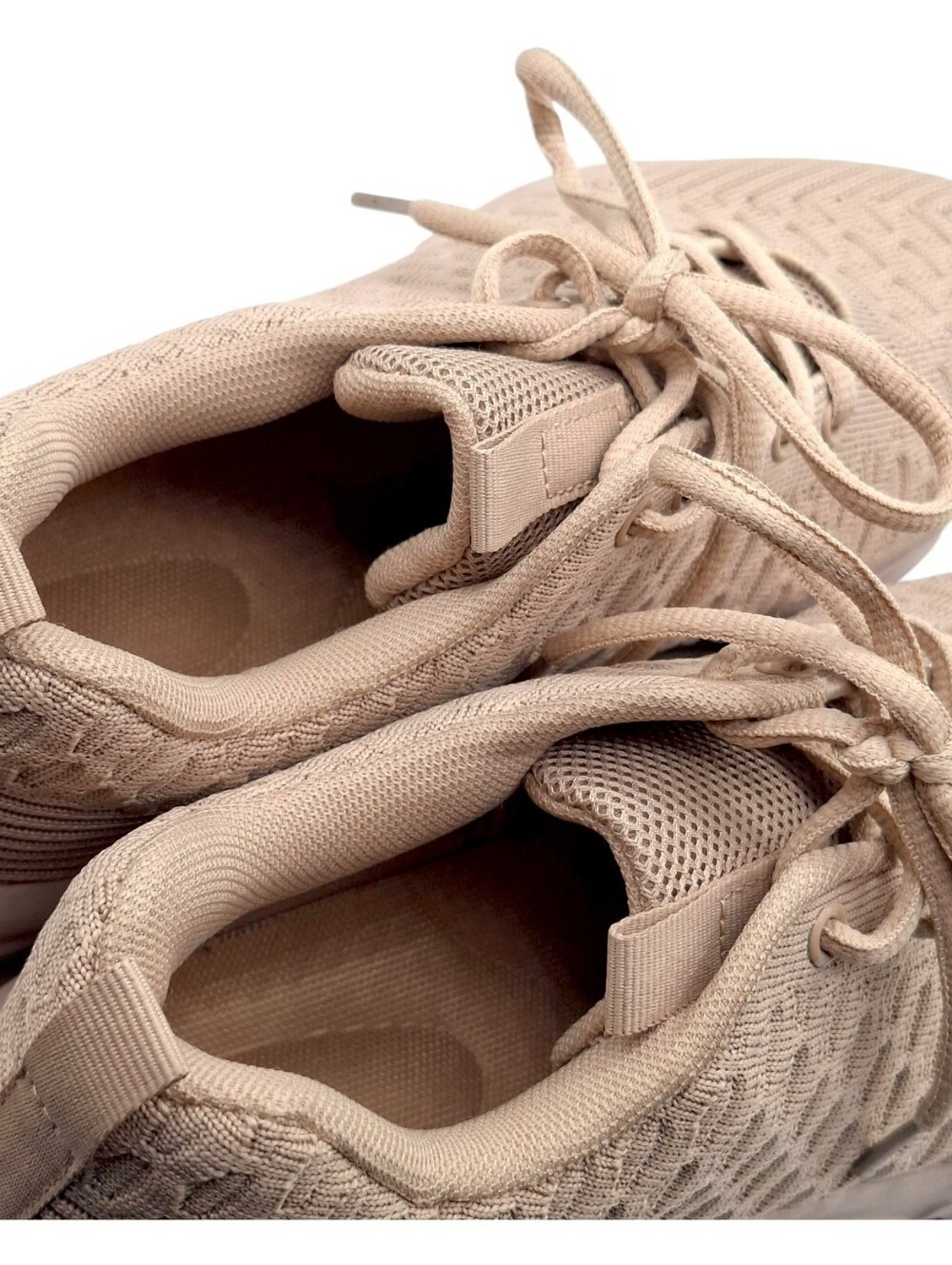 Lightweight Knit Chunky Women's Sneakers  Beige Nude Size 10 - Picture 3 of 7